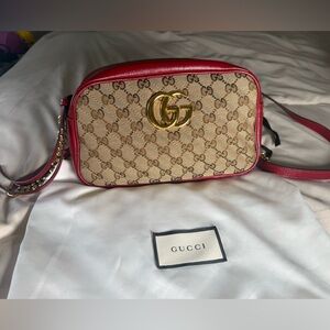 Gucci Beige and Red Crossbody Camera Bag (Rare) No longer Available